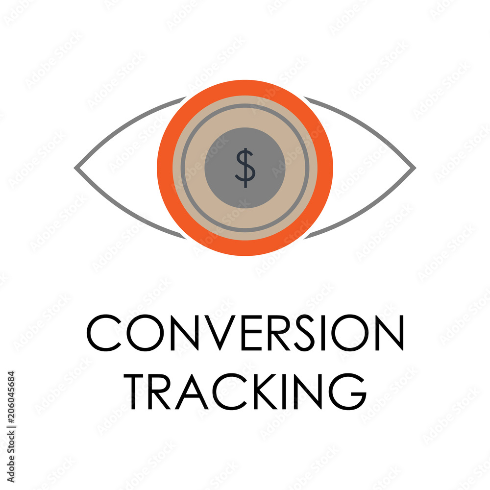 Poster colored conversation tracking illustration. element of marketing and business flat for mobile concep