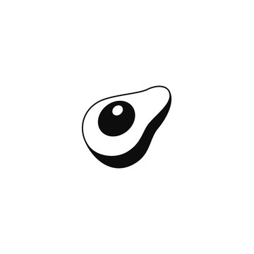 Abocado icon. Isolated on white. Simple and clean black and white web illustration.