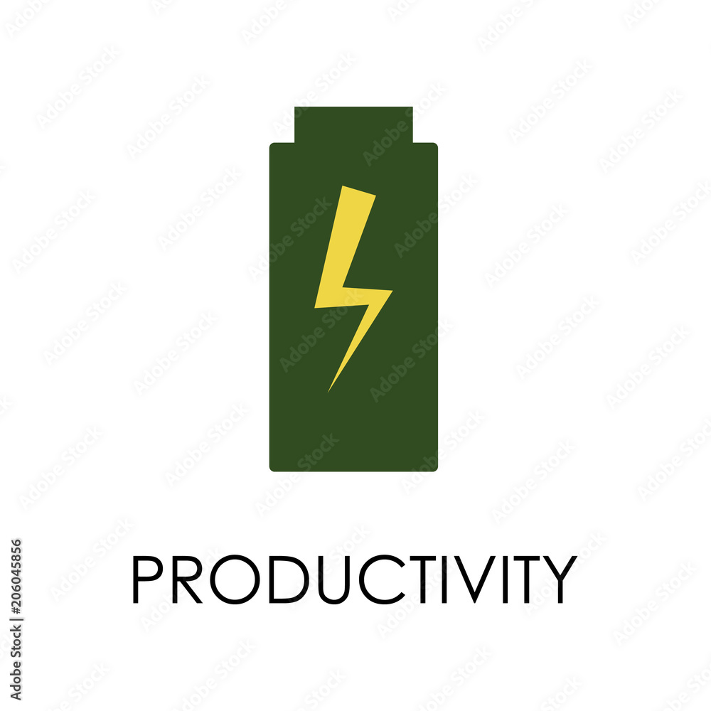 Poster colored productivity illustration. element of marketing and business flat for mobile concept and web
