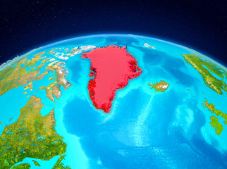 Fototapeta premium Greenland from orbit