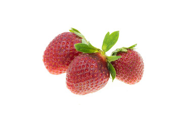 red strawberry on white background isolated insulated
