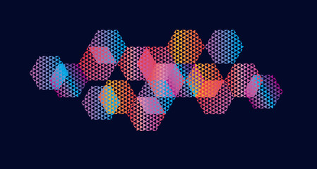 Abstract hexagon geometric colorful element