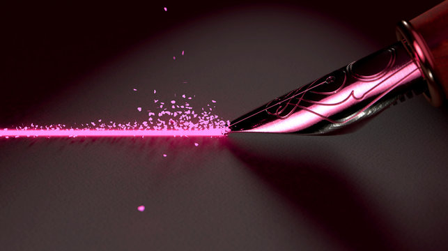 Fountain Pen Drawing Hearts Line