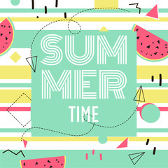 Summer minimalism abstract geometric vector hipster background.