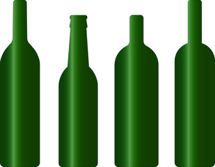 Set of green wine and beer bottle, vector, background, wallpaper