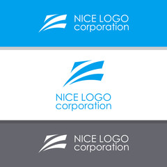 Abstract logo for business company. Corporate identity design element. Eco ocean, nature, swimming pool, spa, aqua swirl Logotype idea. Water wave, blue sea square concept. Colorful Vector line icon