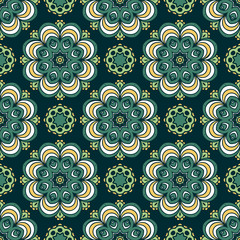 Abstract stylized floral seamless pattern. Hand drawn vector illustration