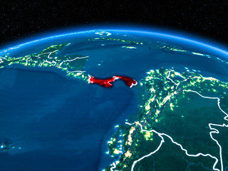 Panama from space at night