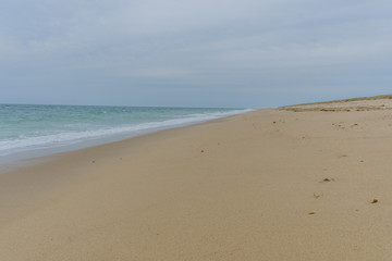 Empty beach on a gray day