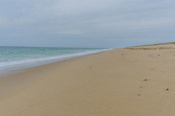 Empty beach on a gray day