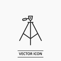 Outline tripod icon illustration,vector technology sign symbol