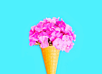 Ice cream cone with flowers