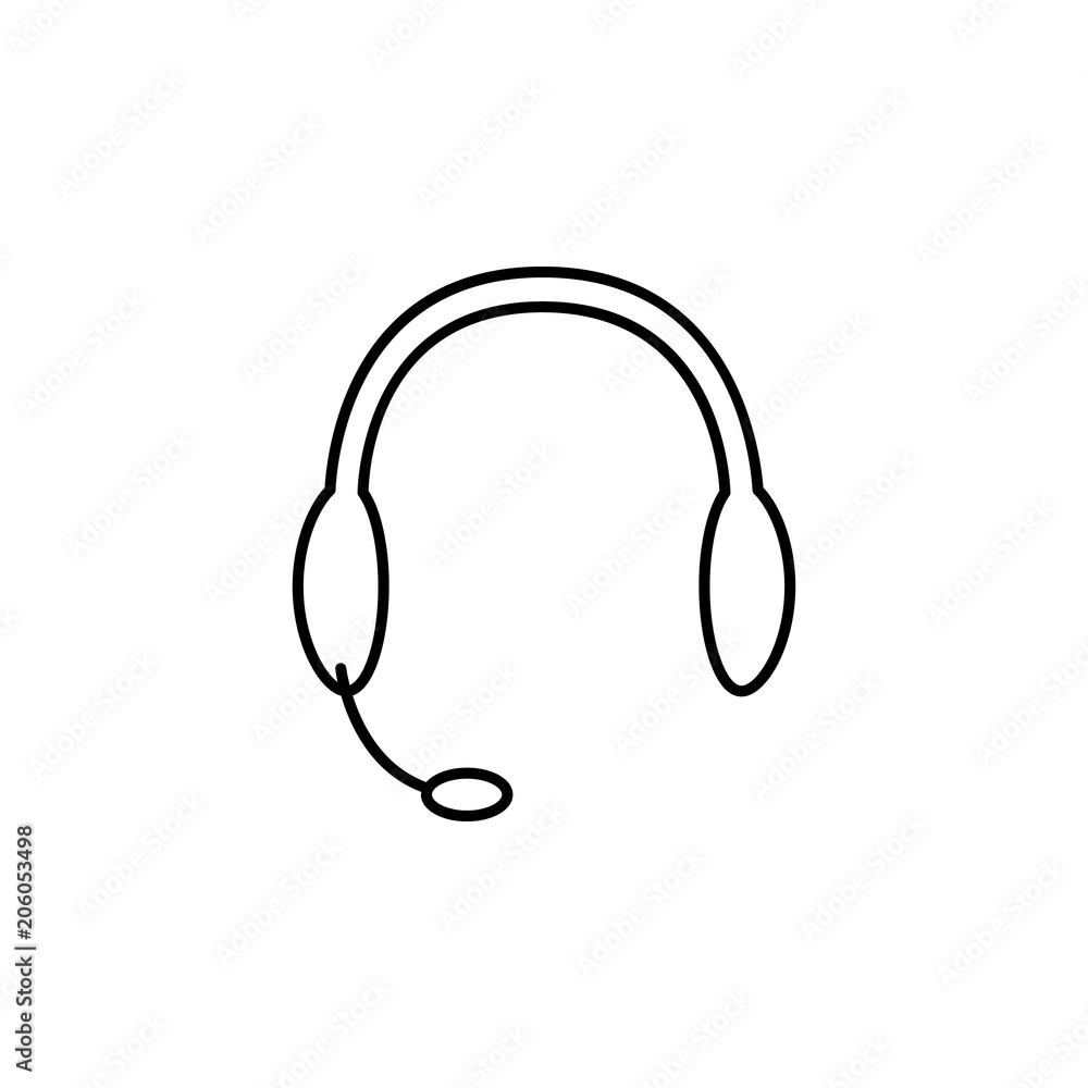Poster headphones icon. element of mobile banking for smart concept and web apps. thin line headphones icon