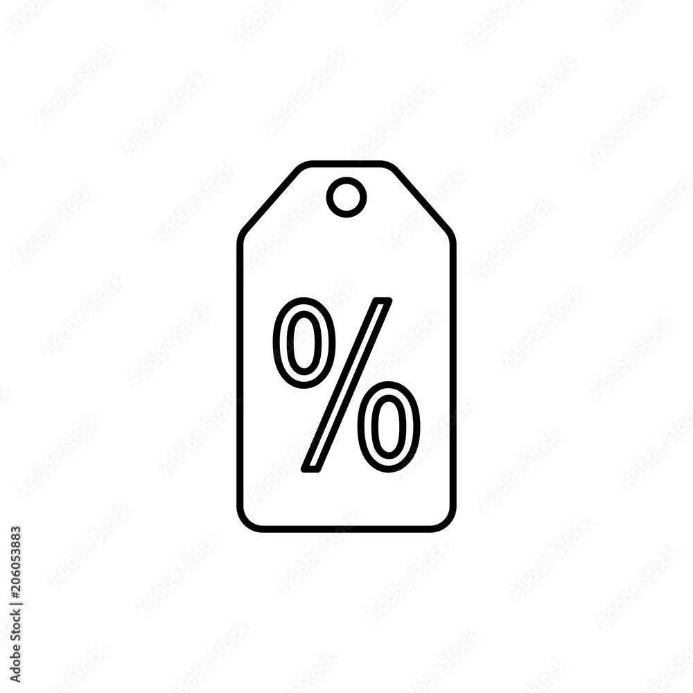 Poster percent tag icon. element of mobile banking for smart concept and web apps. thin line percent tag ic