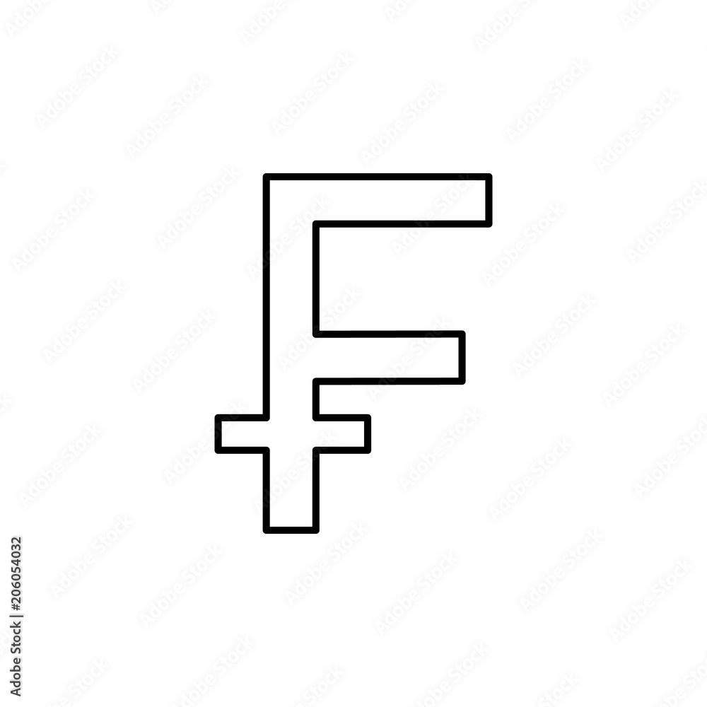 Poster sign of franc icon. element of mobile banking for smart concept and web apps. thin line sign of fran