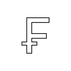 sign of franc icon. Element of mobile banking for smart concept and web apps. Thin line sign of franc icon can be used for web and mobile