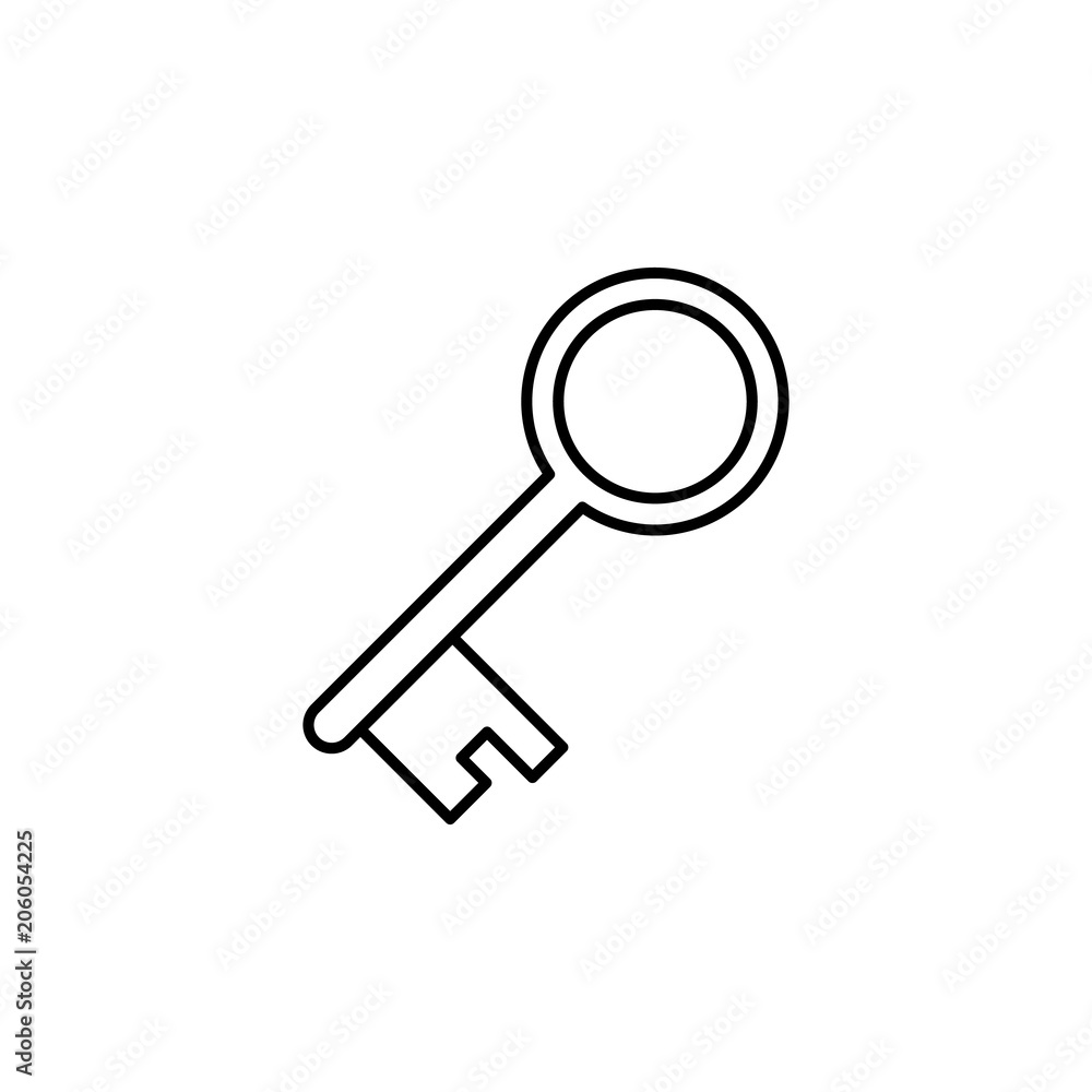 Aufkleber key icon. element of mobile banking for smart concept and web apps. thin line key icon can be used f