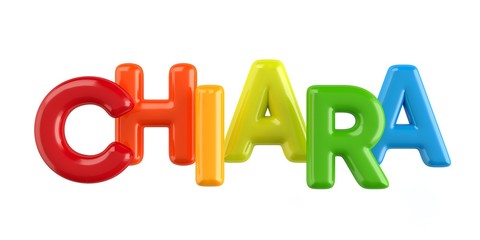 isolated colorfull 3d Kid Name balloon font Chiara