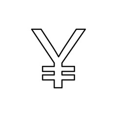 yen sign icon. Element of mobile banking for smart concept and web apps. Thin line yen sign icon can be used for web and mobile