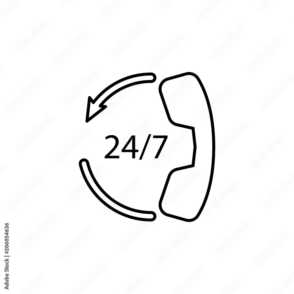 Aufkleber call center 24/7 icon. element of mobile banking for smart concept and web apps. thin line call cent
