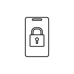lock in a smart phone icon. Element of mobile banking for smart concept and web apps. Thin line lock in a smart phone icon can be used for web and mobile