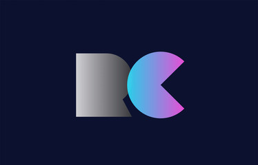 initial alphabet letter rc r c logo company icon design