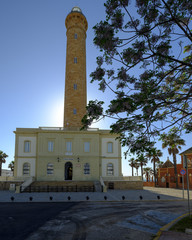 Obraz premium View of the Faro de Chipiona, lightouse at Chipiona, Cadiz, Andalucia, Spain