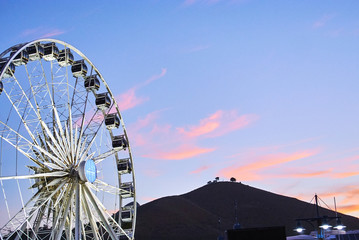 View of Victoria and alfred waterfront harbour at sunset