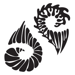 Leaves vector set isolated from the background. Collection black silhouettes of Leaves.eaves are tropical, if tatu, background and so on.