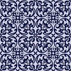 Seamless patchwork pattern from ornate tiles