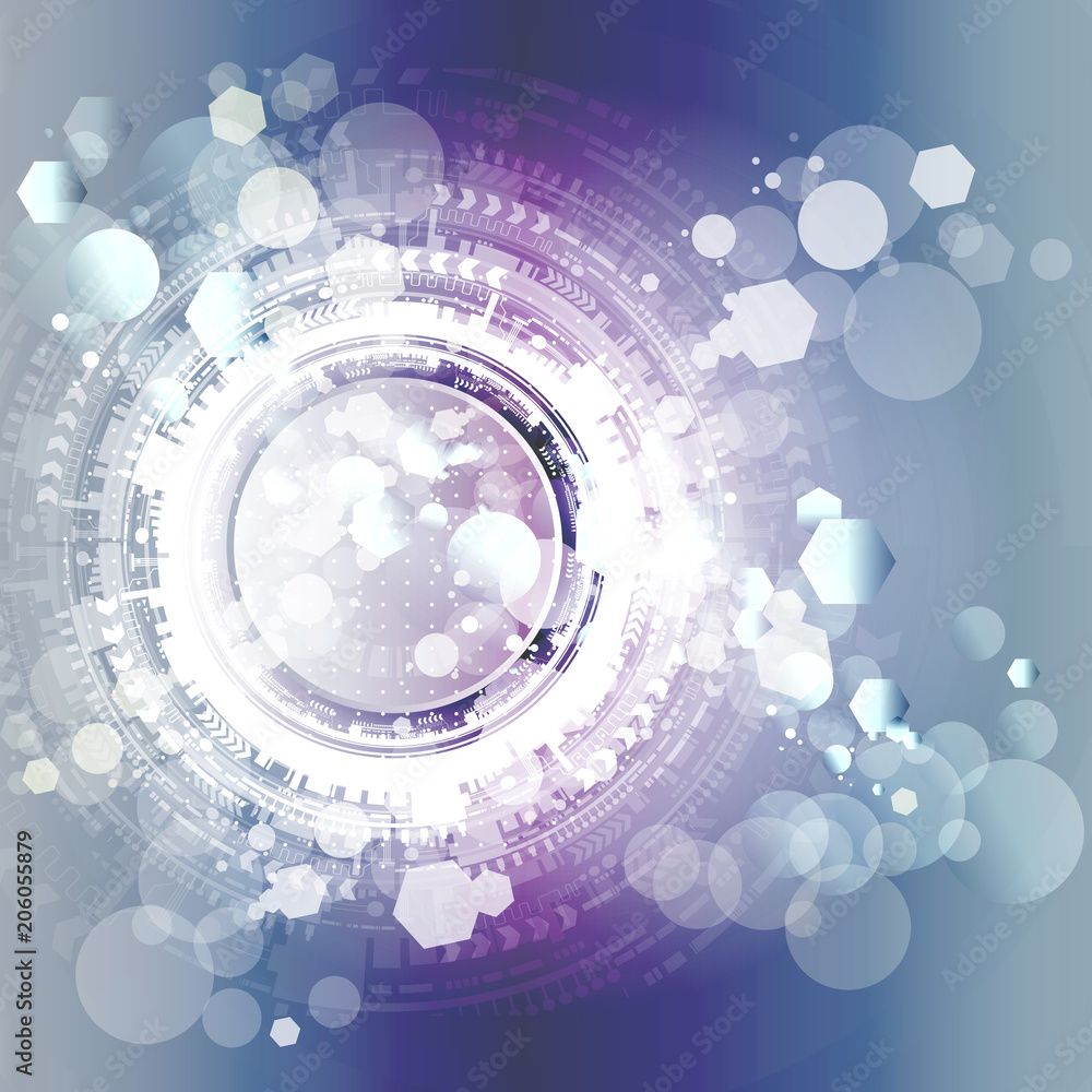 Aufkleber engineering technology with various elements digital space for content, network, business tech prese