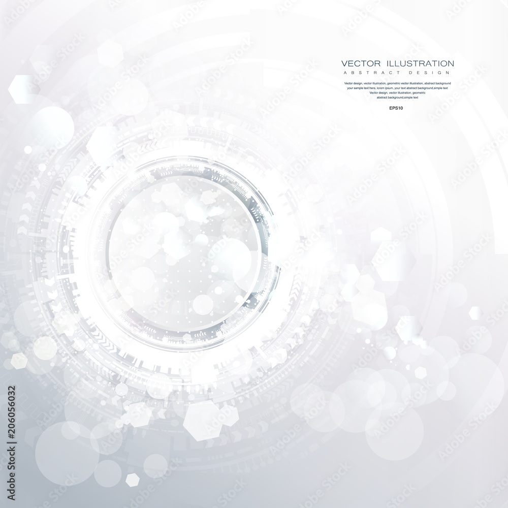 Aufkleber engineering technology with various elements digital space for content, network, business tech prese