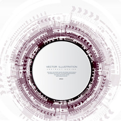 Engineering technology with various elements Digital space for content, network, business tech presentation on light color background Vector illustration