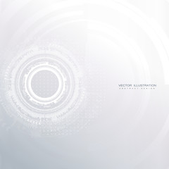 Engineering technology with various elements Digital space for content, network, business tech presentation on light color background Vector illustration