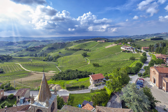 Serralunga d'Alba viewpoint. Color image