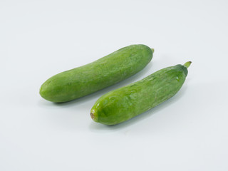 Fresh holland cucumber on white background.