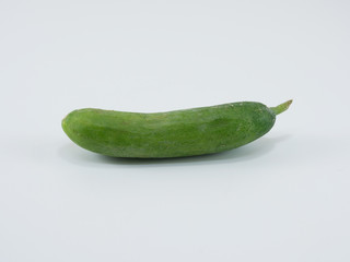 Fresh holland cucumber on white background.