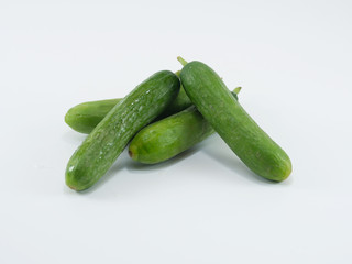 Fresh holland cucumber on white background.