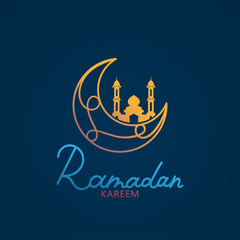 Fototapeta na wymiar ramadan kareem islamic background template night