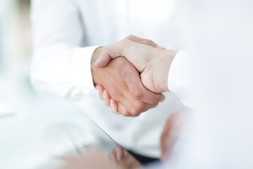 close-up of business handshake.