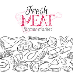 Seamless border template meat products