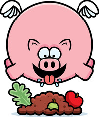 Cartoon Pig Eating