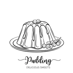 Fotobehang hand drawn pudding © setory