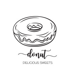 hand drawn donut