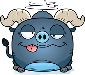 Cartoon Goofy Little Blue Ox