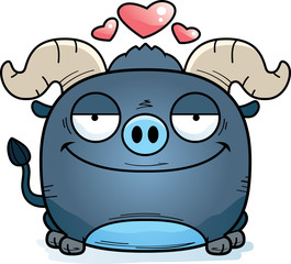 Cartoon Little Blue Ox Love