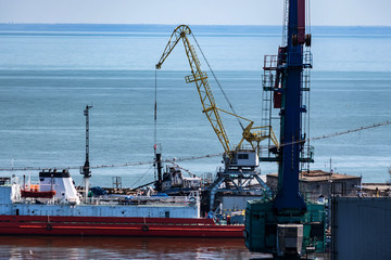 Industrial sea port view