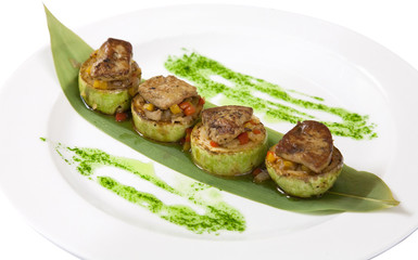 zucchini stuffed with vegetables