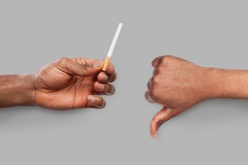 African-american man offer cigarette