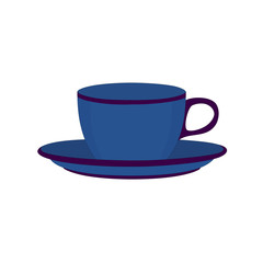 Isolated blue ceramic teacup tableware icon